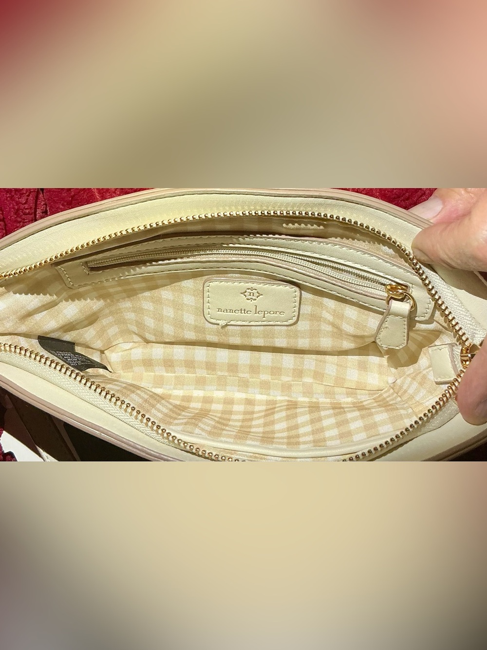 Nanette Lepore Cream Straw Wristlet with Shell Charm - Picture 3 of 3